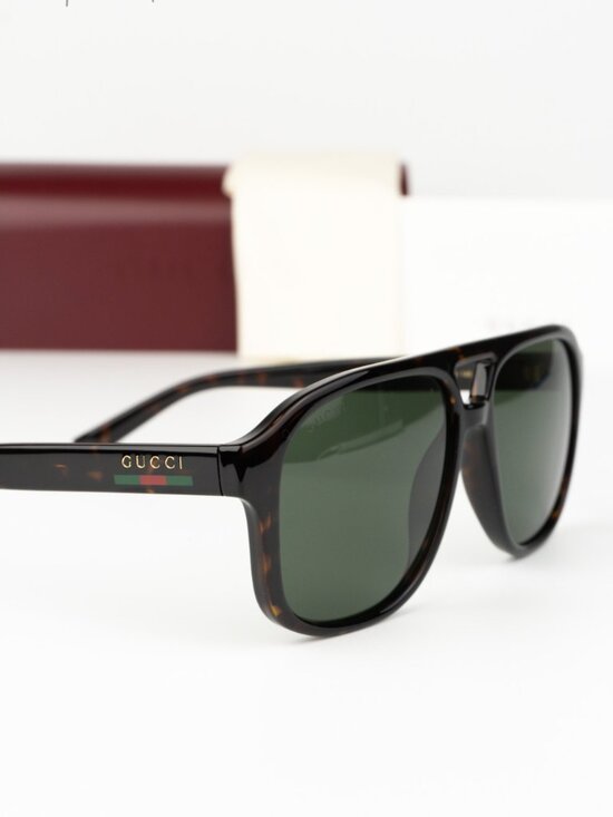 Gucci Women Sunglasses Havana Green Pilot GG1856S 002 NEW AUTHENTIC main image 6